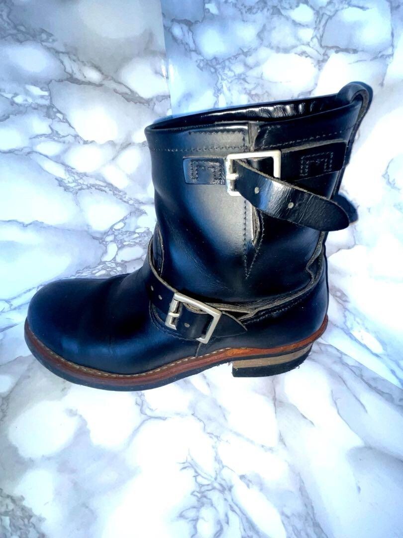 Red Wing 2268 PT91 Engineer Boots Men's US9D Black Leather Buckle