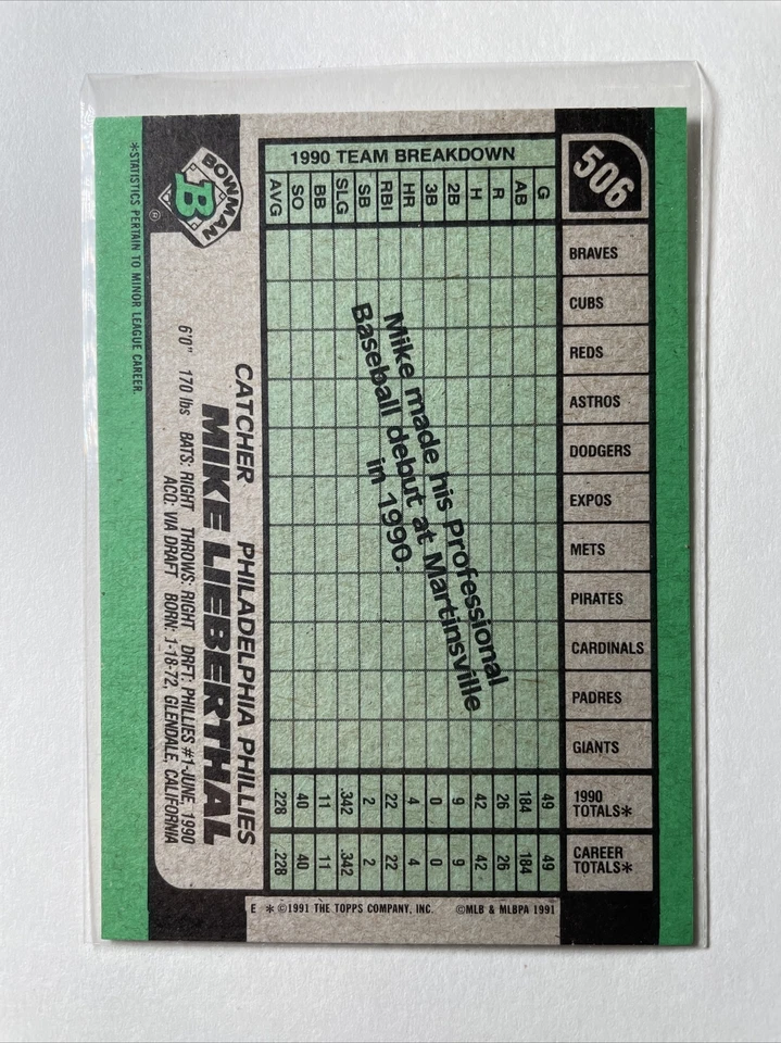 Mike Lieberthal 506 Bowman - Image 2 of 2