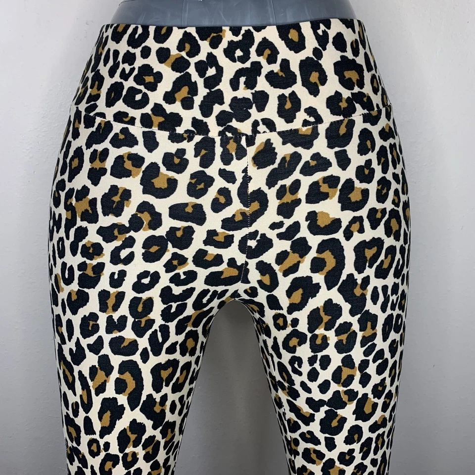 Small Leopard Mesh Panel Leggings Soft 3 5 Juniors Animal Print Stretch Soft - Image 3 of 4