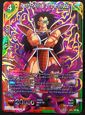 Raditz Pokemon Card Dragon Ball Super - Raditz, Arrival of the Invader BT8-105 SR Foil NM/M ...