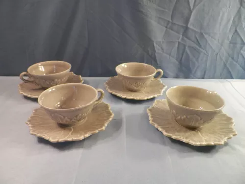 Lot of 4 Gray Steubenville Woodfield Cup & Saucer Sets