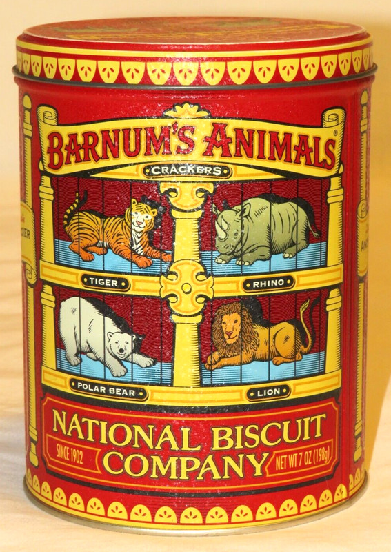2002 Nabisco Barnum Circus 7 oz Animal Crackers Tin