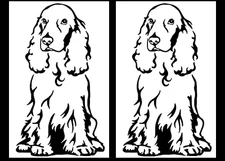 Spaniel Sitting Dog Graphic Black Vinyl Decal Car Truck Windows laptop notebook