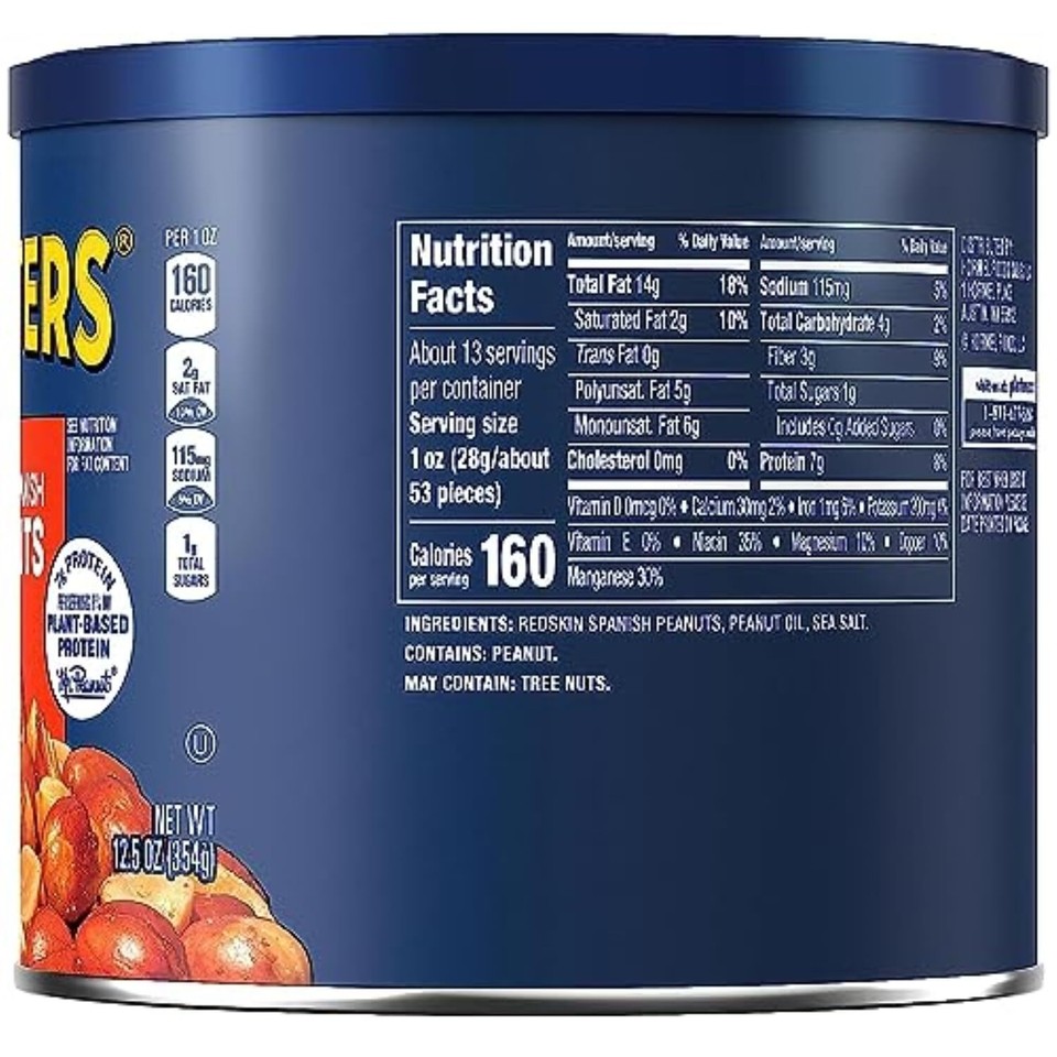 PLANTERS Redskin Spanish Peanuts, Roasted Salted Peanuts, Plant Based