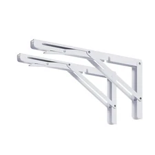 Folding Shelf Brackets 20" White 550 lb Max Load Heavy Duty CLT DIY 2 Pack