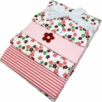 MARKENLOS Moltontücher Spucktücher Blumen 4 Stück im Set aus Flanell