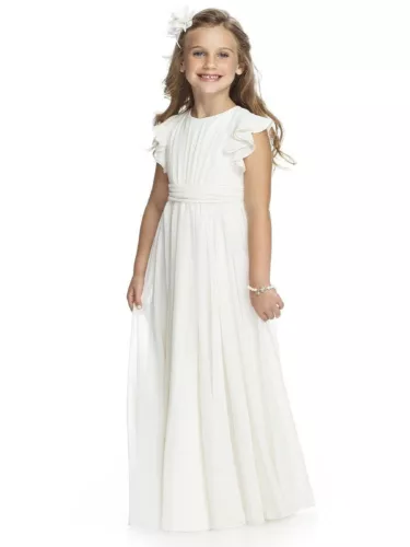 Long Girl's First Communion Dress Juniors Long Bridesmaid Flower Girl Dresses - Bild 4 von 7