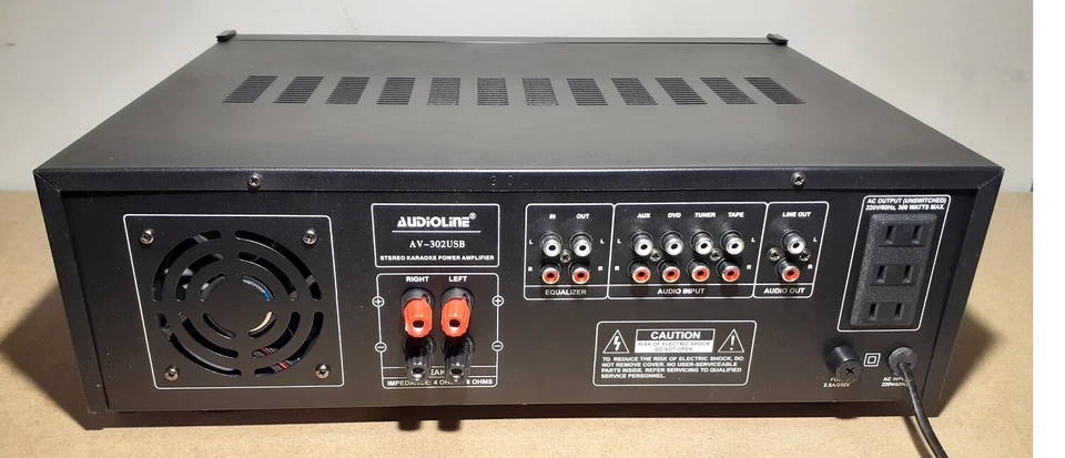 Audioline AV-302USB Amplificatore Stereo HI-FI Karaoke 400W - Immagine 3 di 3
