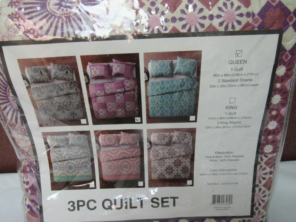 Bedford Home Savannah Printed Quilt Set 3 Piece Full/Queen Set T4101297 - Image 2 of 4