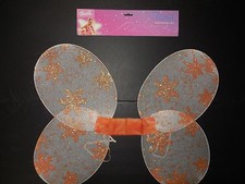 Lot of 3 Barbie Fairytopia Glittered Fairy Wings One Size Orange YOU GET 3 PAIR