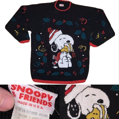 Vtg 80s Womenâs Snoopy & Friends Peanuts Woodstock Christmas Sweater Medium A3 | eBay