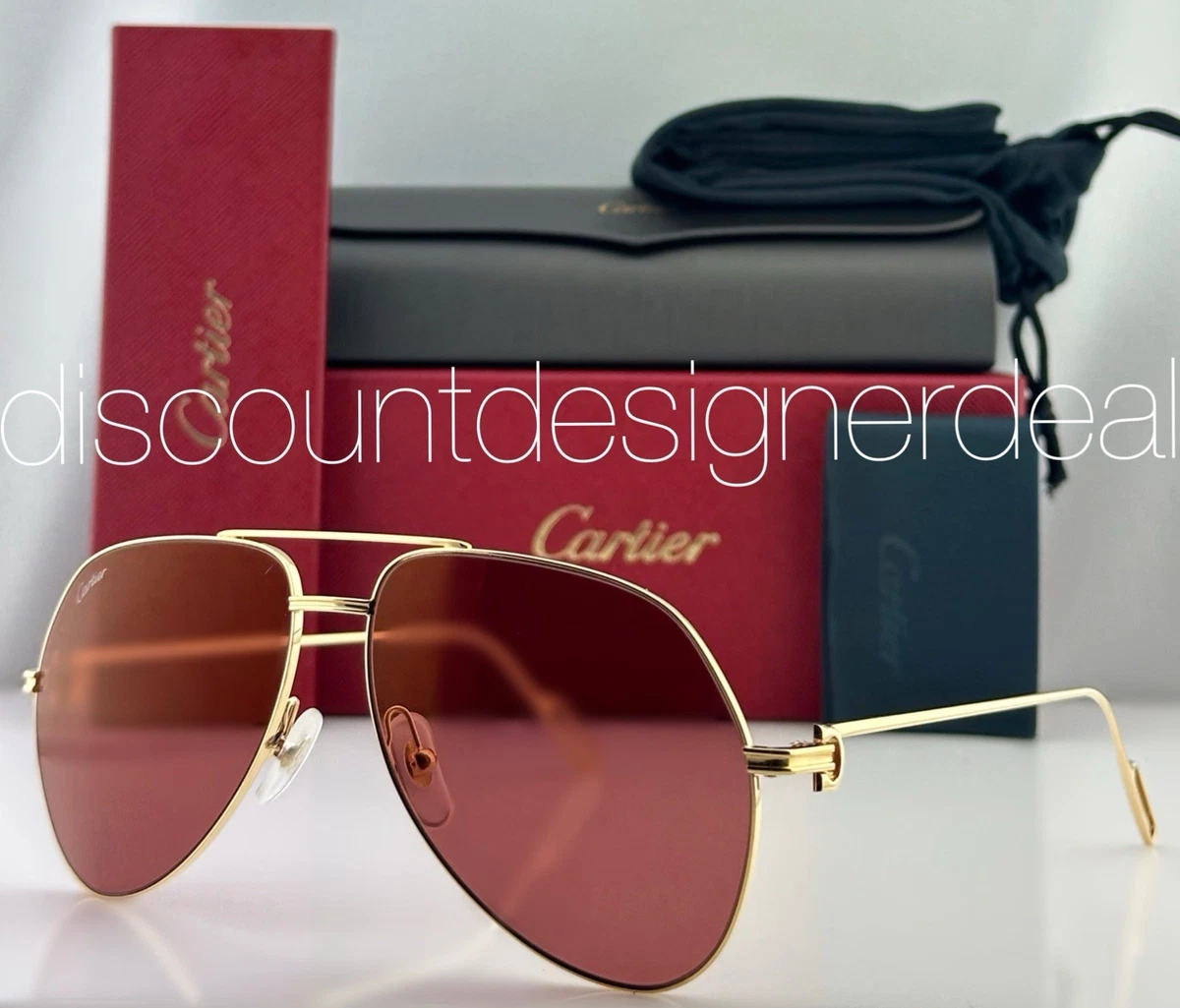 Cartier Gold Aviator Sunglasses for Men for sale | eBay