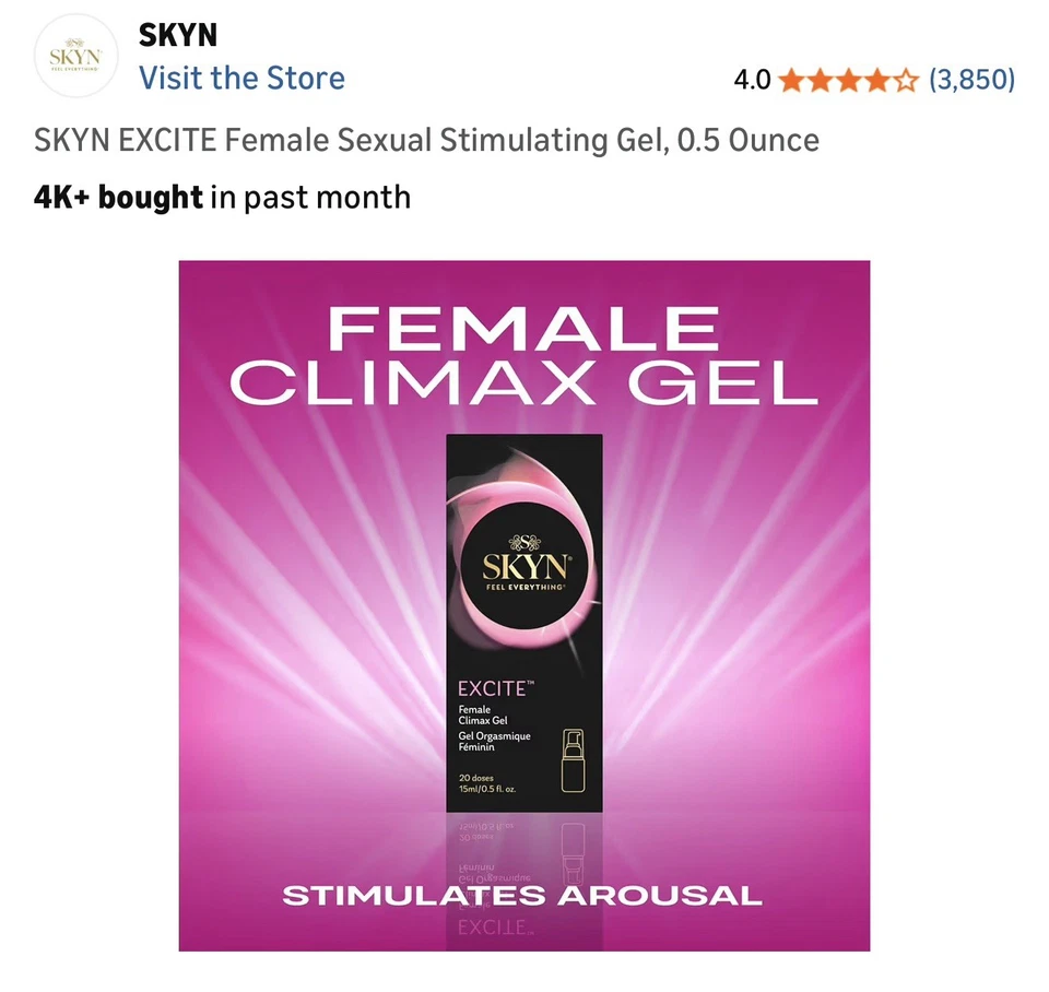 SKYN EXCITE Female Sexual Stimulating Gel, 0.5 Ounce. Authorized Distributor. - Image 3 of 4