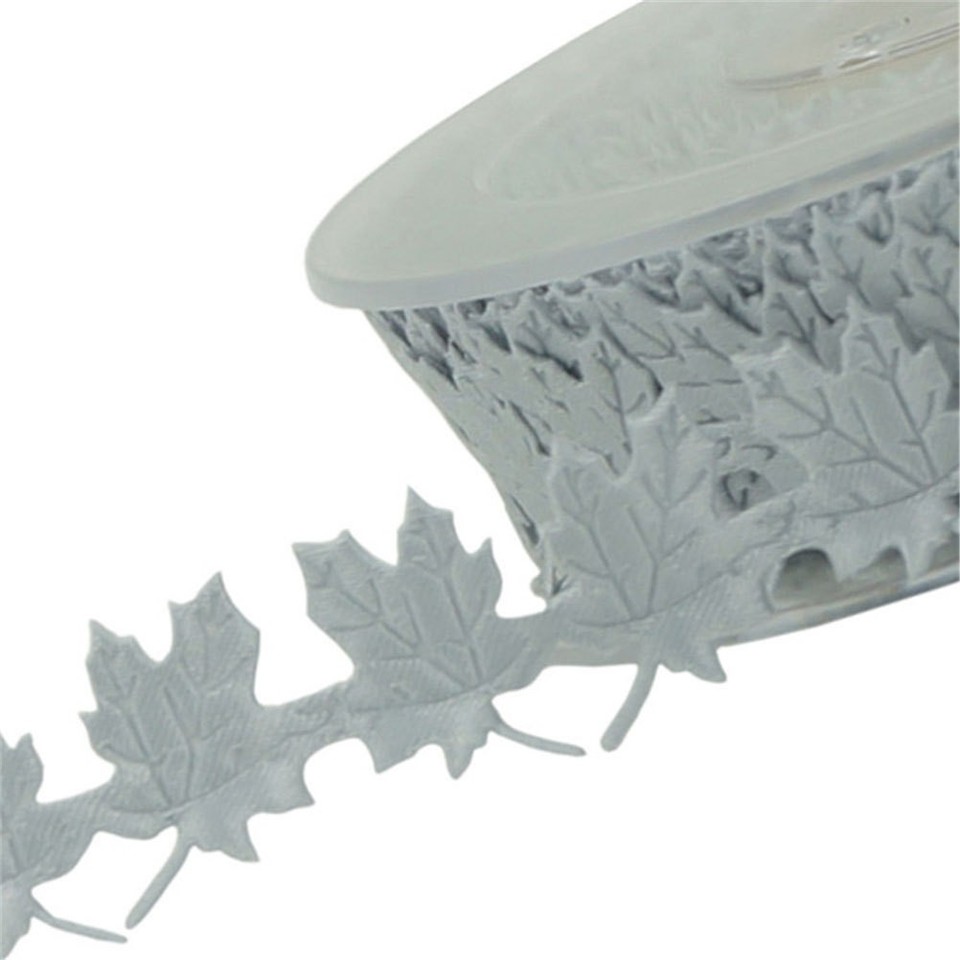 Red Ribbon Maple Decorative Embossed Maple Leaf Ribbon 15 Yard Roll Ribbon for ...