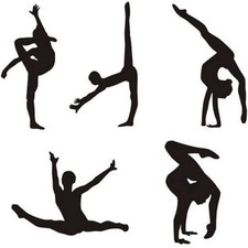 Dancer Wall Decal Dance Gym Decor Set of 5 Pieces Sport Art Wall Sticker Home
