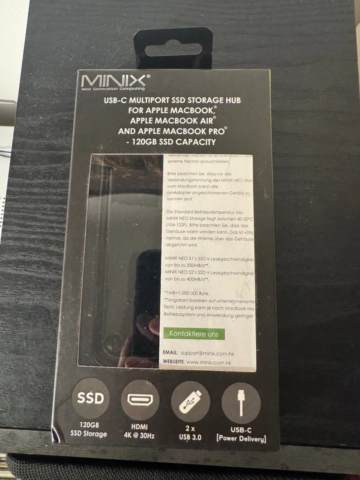 MINIX NEO 120GB USB-C STORAGE + Multiport with HDMI, 2x USB and USB-C – Silver - Image 2 of 4