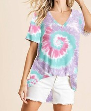 Bibi Cypress Tie Dye Top Lavender Multi