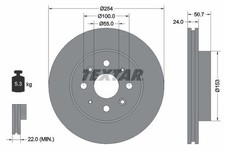 2x TEXTAR Bremsscheiben Ø254mm VORDERACHSE für KIA RIO