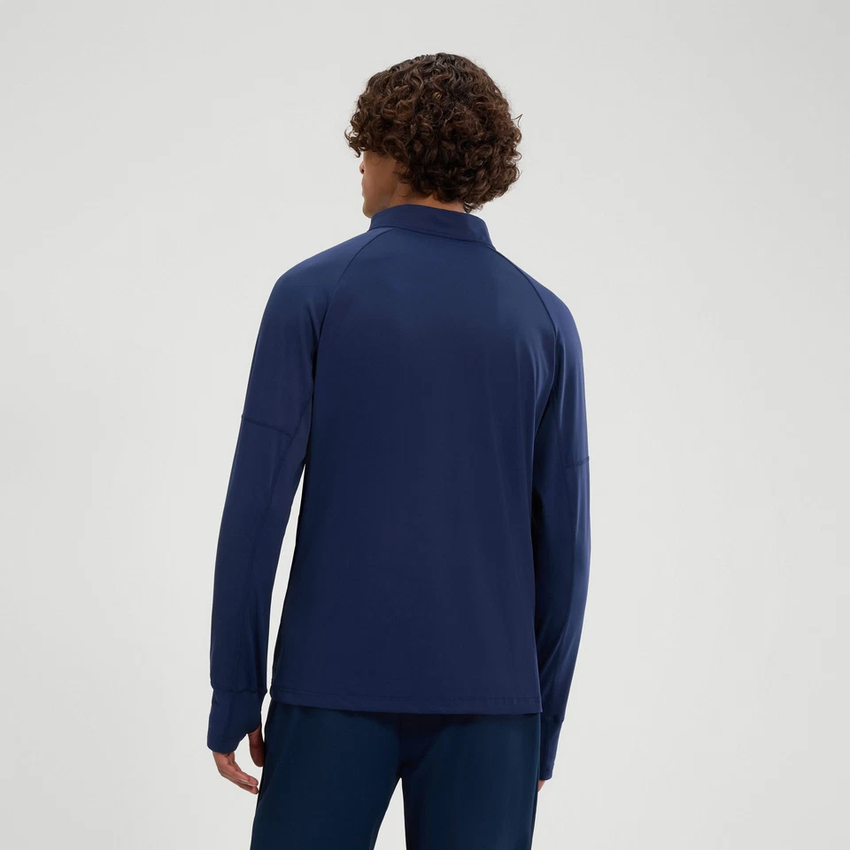 Top de música azul marino con cremallera en cuarto de manga larga Ellesse para hombre Foto 4 de 4