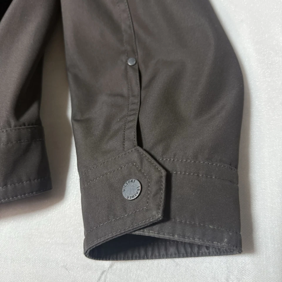 Wilsons 皮革男式棕色全拉链摩托车夹克外套 XXL — 第 3/4 张图片