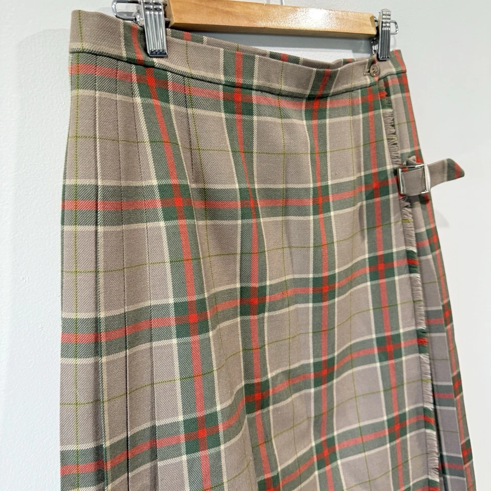 Falda escocesa vintage años 60 Fletcher Jones - para mujer 2 km tartán a cuadros pura lana nueva. Foto 2 de 4