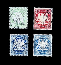 Old Germany BAVARIA Stamp Lot - 1888 Coat of Arms Used 83🔥
