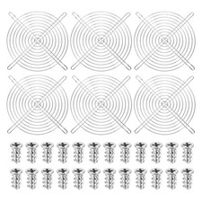 6 Pcs 180mm Fan Finger Grill Metal Ventilation Grill Cover with Screws, Silver