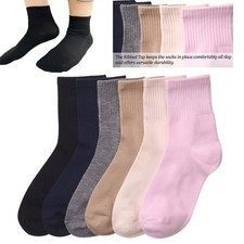 Girls Socks Crew Cute Youth Dress Socks School Ribbed 12 Pairs Casual Size 6-8