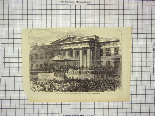 Original Old Antique Print General Election Declaration Poll Glasgow Scotland