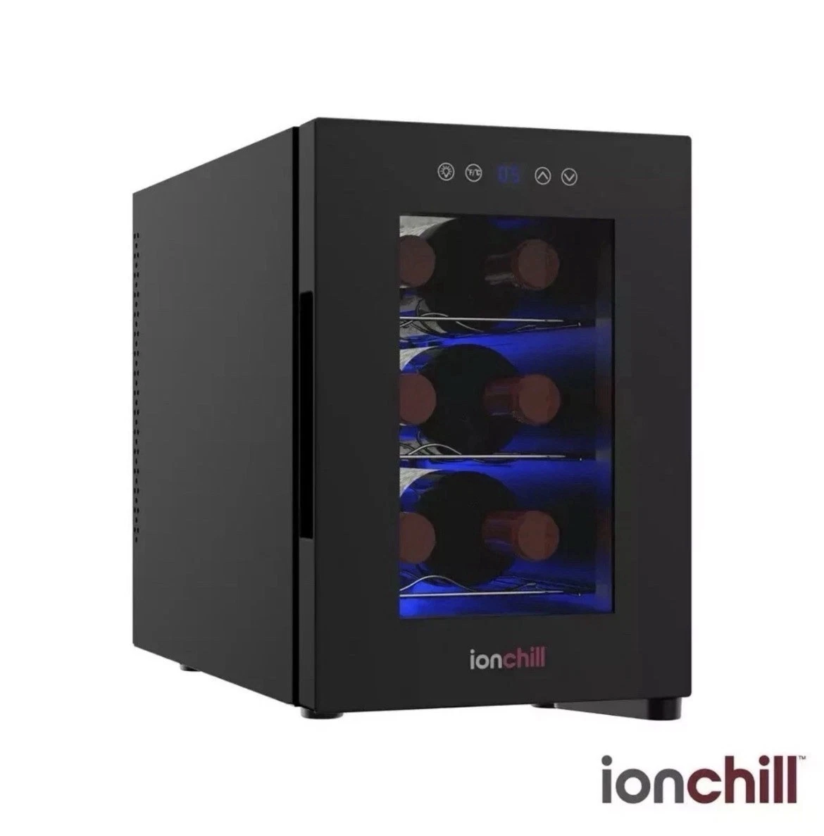 FREE SHIPPING IONCHILL 6 BOTTLE WINE COOLER TEMP CONTROL/LED 🍷🍾