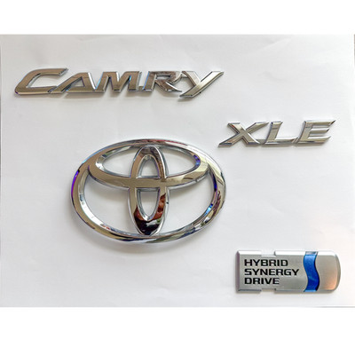 Toyota Camry Full Emblem Set   Hybrid & XLE Chrome Badges (2012 2017) OEM