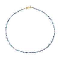 Cavill Fluorit Halskette 29,8Ct Rund Facettiert 925 Sterling Silber 45Cm