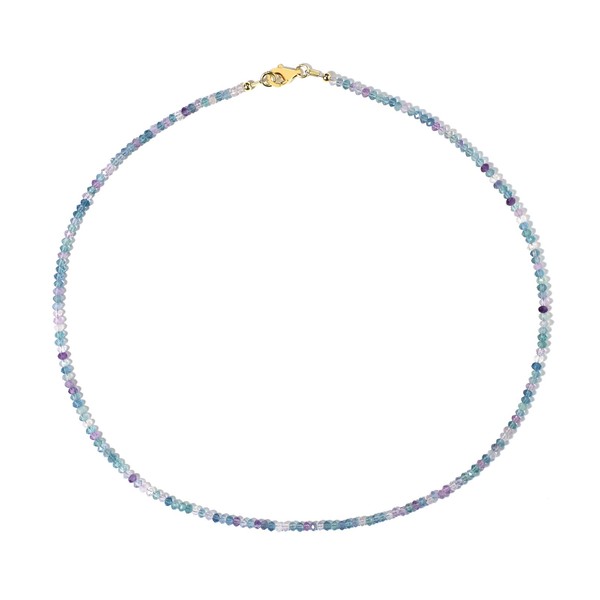 Cavill Fluorit Halskette 29,8Ct Rund Facettiert 925 Sterling Silber 45Cm-image