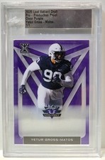 Leaf Football Purple Rookie Valiant Card 1/1 Yetur Gross-Matos. rookie card picture