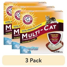  3 pack ARM  HAMMER Multi-Cat Clumping Litter, Scented, 20 lb