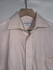 Yves Saint Laurent Men Vintage Long Sleeve Button Up Dress Shirt 15 1/2 32-33