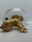 Vintage Chinese Gold Golden Rooster Art Glass Stand Paperweight — photo 4
