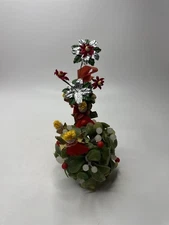 Vintage Felt Angels Mistletoe Kissing Ball Hanging Ornament Christmas Decor