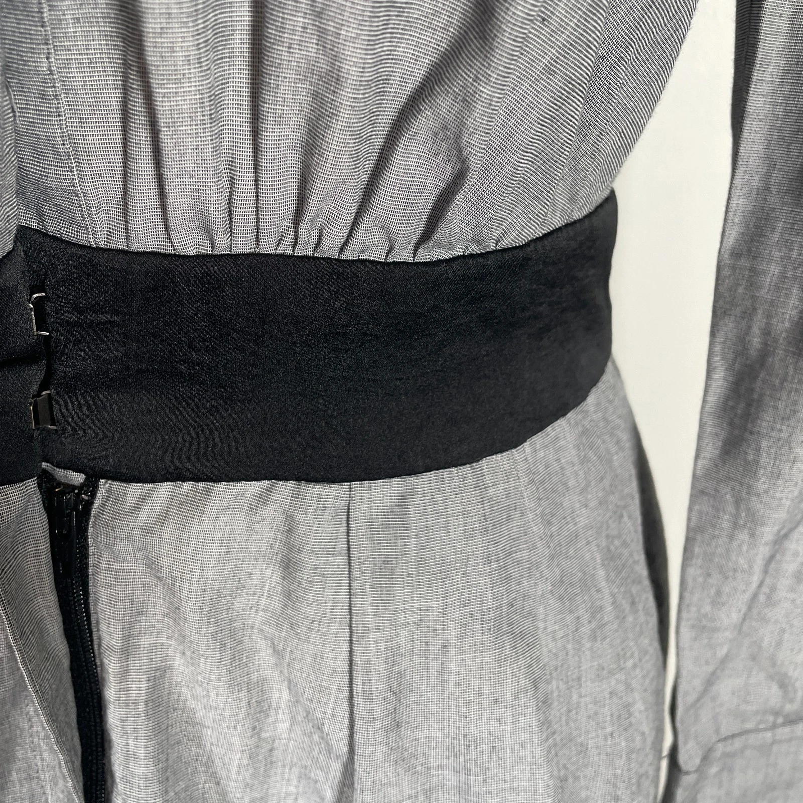 VETEMENTS BCBGeneration Camicia Abito Donna Taglia 2 Grigio Manica Lunga Collo Bottoni Frontali