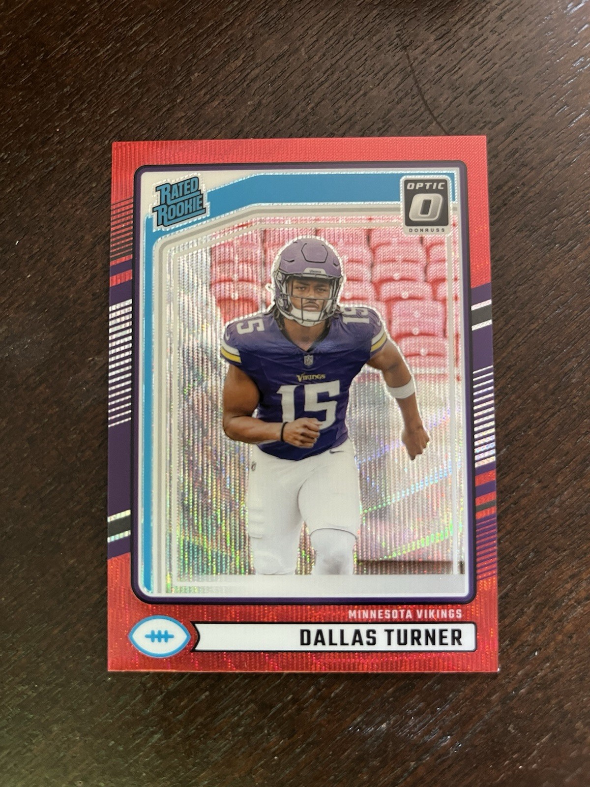 Dallas Turner Rookie Card SP 2024 Donruss Optic Preview #331 RED WAVE Prizm RC