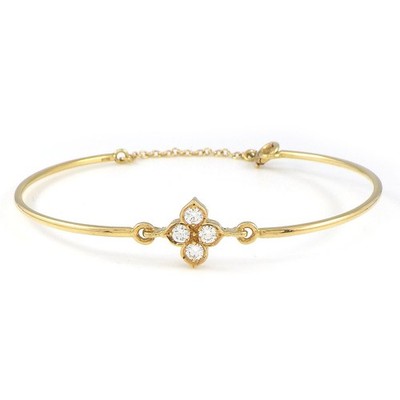 Cartier Armband Hindu Lotus Seerose Blume 4 Punkt Diamant 750 Gelbgold