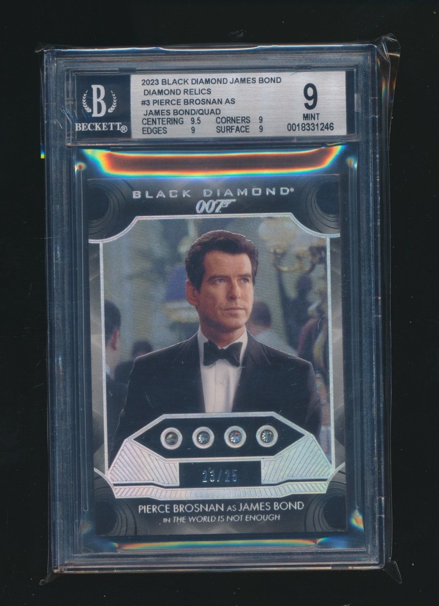 2023 Upper Deck Black Diamond James Bond #3 Pierce Brosnan Quad Diamond Relic — front