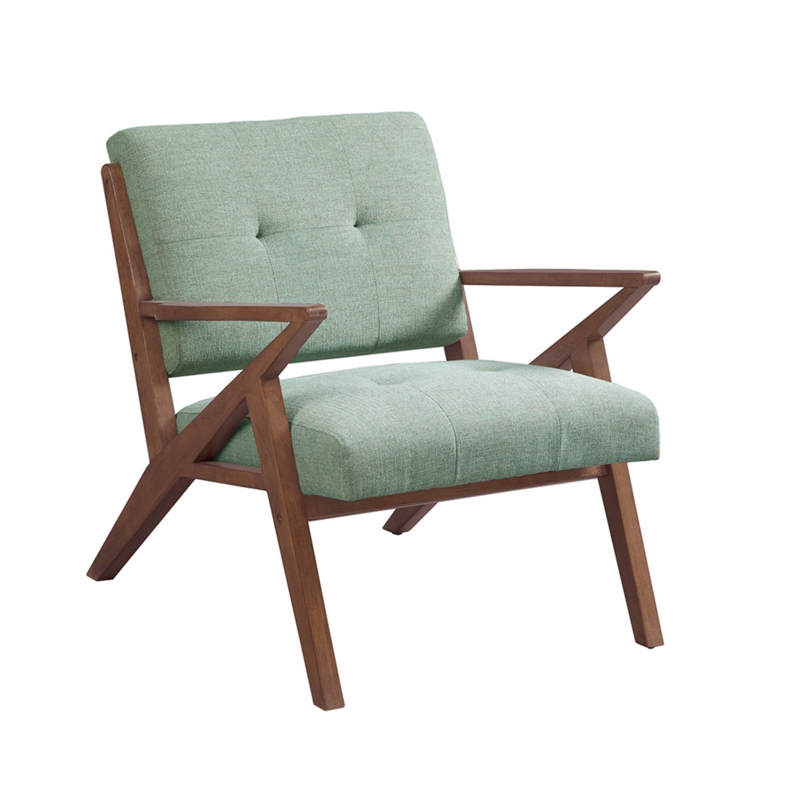 Mid-Century Modern Seafoam Green Polyester Lounge Chair with Retro Style
