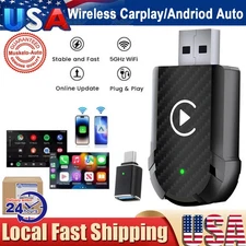 2025 Upgrade Wireless Android Auto Adapter Wireless CarPlay Adapter -Plug & Play