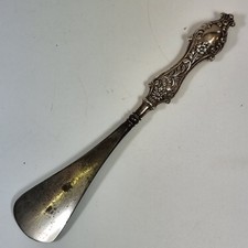 Antique Silver Mounted Steel Shoe Horn Birmingham 1900 Joseph Gloster