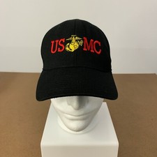 USMC United States Marine Corps Mens Black Snapback Hat OSFA