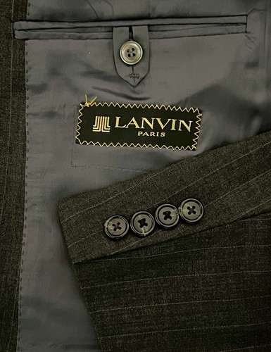Blazer de lana LANVIN Paris para hombre talla 40R gris abrigo deportivo EXCELENTE 🔥 - Imagen 10 de 10