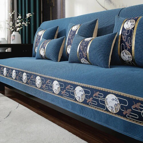Chinese Non-slip Sofa Cover Solid Wood Leather Sofa Cushion Simple Universal - Picture 7 of 22