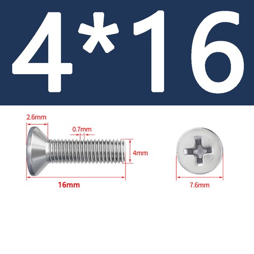 M3 M4 M5 A2 Stainless Steel Phillips Countersunk Flat Head Screw Long 4mm-100mm - Picture 44 of 84