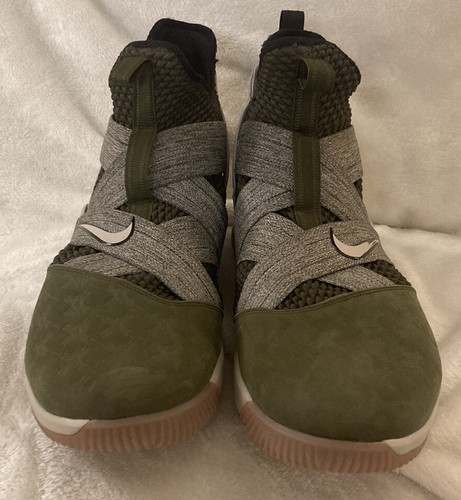 NEW Nike Lebron James Soldier XII 12 Land and Sea Olive Green Gum Size 18 - Picture 2 of 10